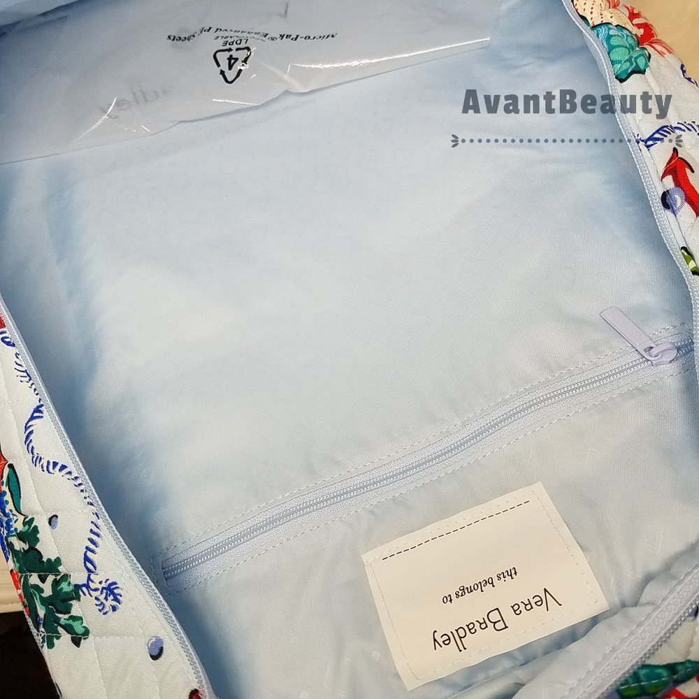 Vera Bradley Large Essential Backpack Anchors Aweigh Lunch Bunch Set Cotton Blue - Picture 3 of 16